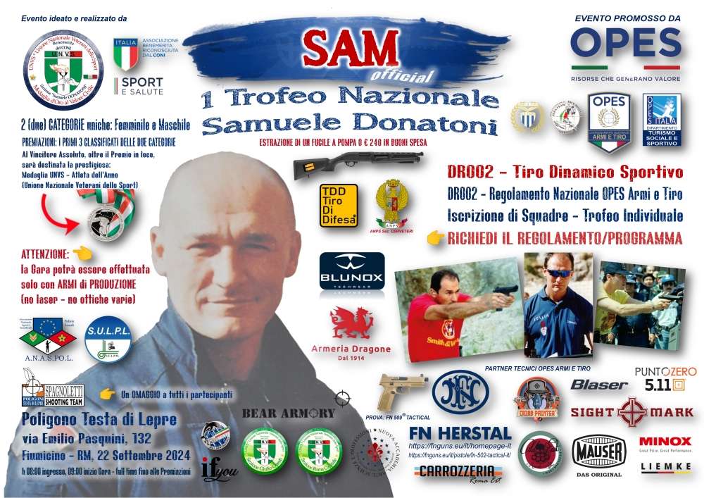 NASCE IL 1° TROFEO NAZIONALE DEDICATO ALL’ISPETTORE DEL NOCS SAMUELE DONATONI CADUTO DA EROE IL 17 OTTOBRE 1997 DURANTE UNA DELICATA OPERAZIONE ANTISEQUESTRO.