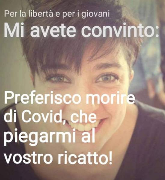 NoVaccini, Il post shock della consigliera comunale, 'preferisco morire di Covid'